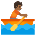 🚣🏾 person rowing boat: medium-dark skin tone display on Google